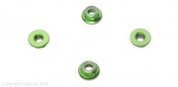 Hyperion 4mm Flange Lock Nut Set, Green (Low Profile)