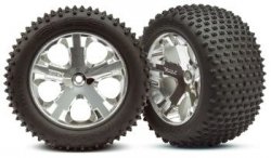 TRAXXAS Tires & Wheels Alias/All-Star Chrome 2,8" (2) Rustler