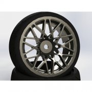 FASTRAX 1/10 STREET/TREAD TYRE STAR SPOKE GUN METAL WHEEL FASTRAX 1/10 STREET/TREAD TYRE STAR SPOKE GUN METAL WHEEL