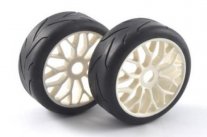 FASTRAX 1/8th Buggy On Road Tyres - Y Spoke White Wheels FASTRAX 1/8th Buggy On Road Tyres - Y Spoke White Wheels