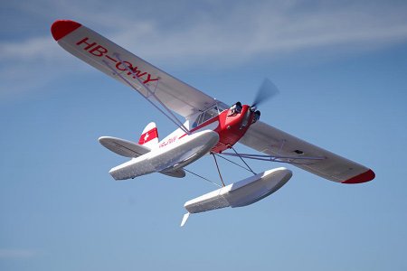 FMS J3 Cub V4 1400mm with Floats Reflex V2-Gyro PNP