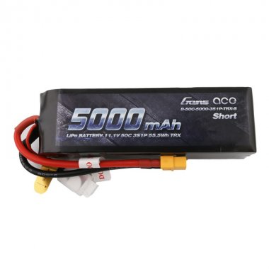 Gens ace 5000mAh 11.1V 50C 3S1P Short-Size Lipo With XT60 Plug