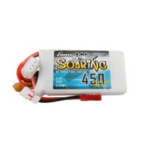 Gens ace Soaring 0450mAh 7.4V 30C 2S1P Lipo Pack with JST