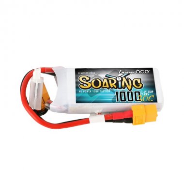 Gens ace Soaring 1000mAh 7.4V 30C 2S1P Lipo Battery Pack - XT60