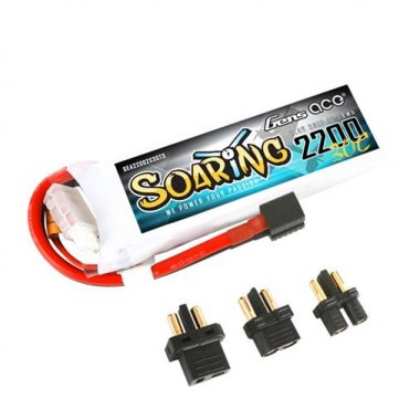 Gens ace Soaring 2200mAh 7.4V 30C 2S1P Lipo with EC3/XT60/T-plug