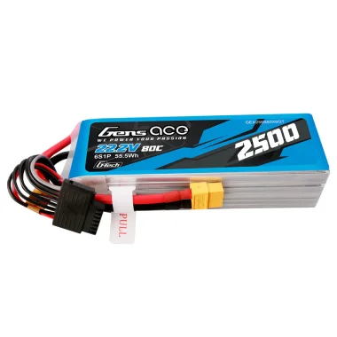(image for) Gens ace G-Tech 2500mAh 22.2V 80C 6S Lipo Battery Pack with XT60 plug