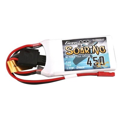 Gens ace G-Tech Soaring 0450mAh 7.4V 30C 2S1P Lipo Pack with JST