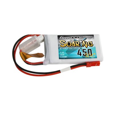 (image for) Gens ace Soaring 450mAh 7.4V 30C 2S1P Lipo Battery with JST plug