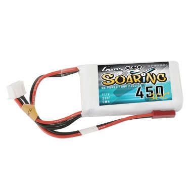 Gens ace Soaring 0450mAh 11.1V 30C 3S1P Lipo Battery with JST