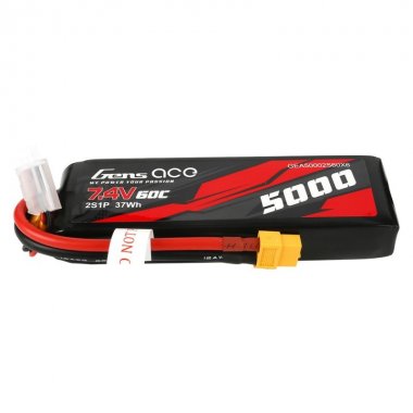 Gens ace 5000mAh 7.4V 60C 2S1P Lipo PC material case with XT60