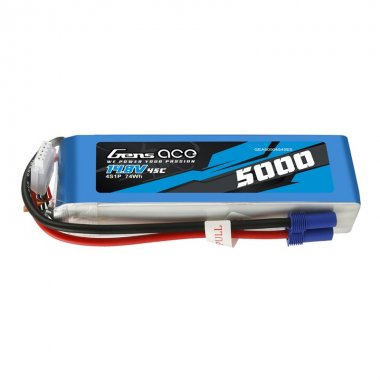 Gens ace 5000mAh 14.8V 45C 4S1P Lipo Battery with EC5 Plug