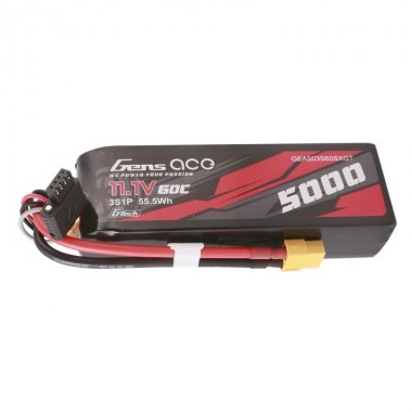 Gens ace G-Tech 5000mAh 11.1V 60C 3S1P Short-Size Lipo With XT60