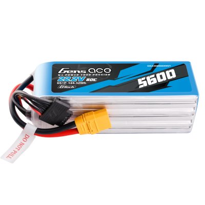 (image for) Gens Ace G-Tech 5600mAh 22.2V 80C 6S1P XT90 LIPO Battery Pack