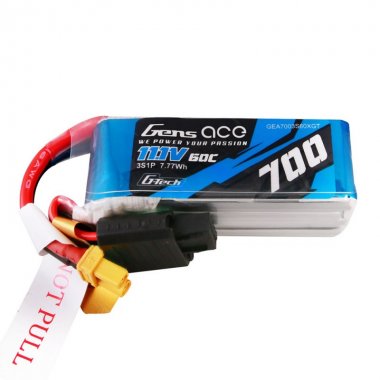 Gens ace G-Tech 0700mAh 11.1V 60C 3S1P Lipo - XT30 for GOOSKY