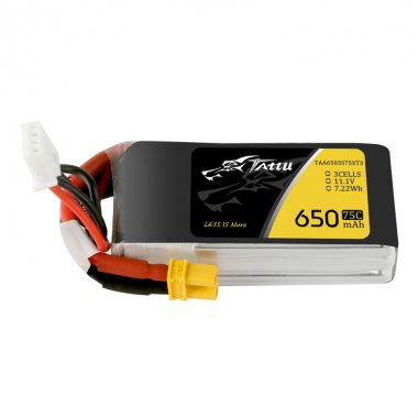 Tattu 650mAh 3S1P 75C 11.1V Lipo Battery Pack with XT30 plug