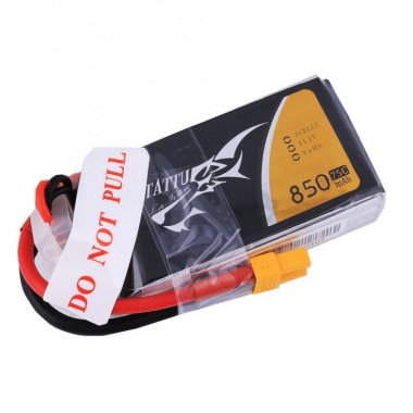 Tattu 0850mAh 11.1V 75C 3S1P Lipo Battery Pack With XT60