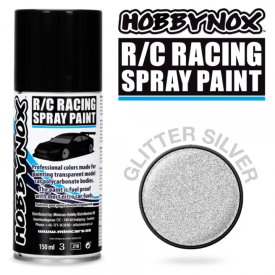 (image for) HOBBYNOX Glitter Silver R/C Racing Spray Paint 150 ml