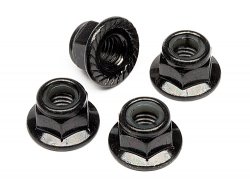 FLANGED LOCK NUT M5 (CLOCKWISE/BLACK/4pcs)