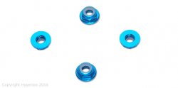 Hyperion 4mm Flange Lock Nut Set, Blue (Low Profile)