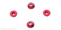 Hyperion 4mm Flange Lock Nut Set, Red (Low Profile)