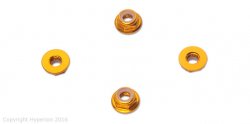 Hyperion 4mm Flange Lock Nut Set, Yellow (Low Profile)