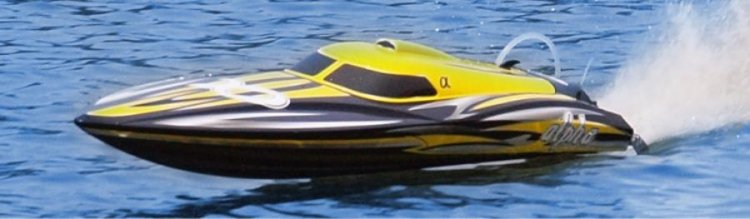 Joysway Alpha 1000mm Brushless V-Boat ARTR Yellow - Click Image to Close