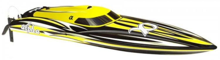 Joysway Alpha 1000mm Brushless V-Boat ARTR Yellow - Click Image to Close