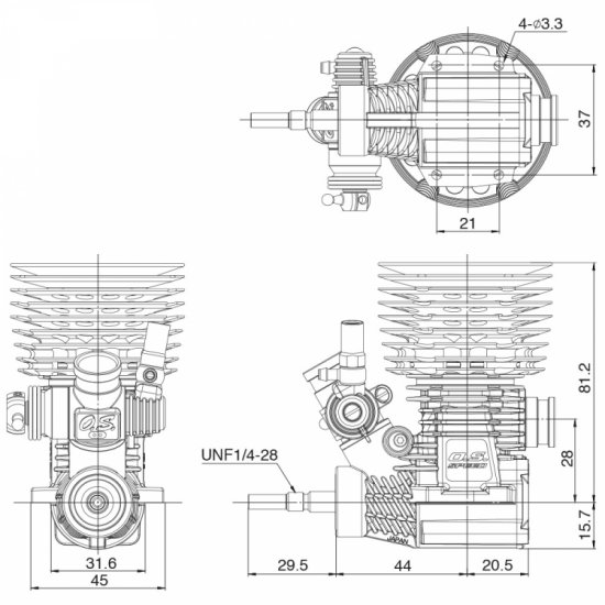 O.S. SPEED B2103 TYPE-R Off-Road /T2100SC Combo - Πατήστε στην εικόνα για να κλείσει