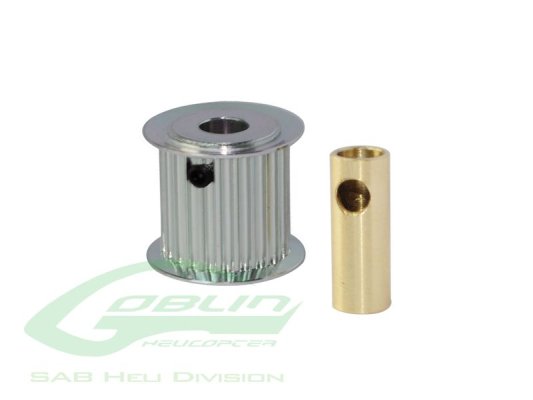 (image for) SAB (H0175-20-S) Aluminum Motor Pulley 20T for 6/8mm motor shaft