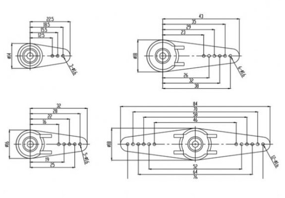 (image for) SAVOX Servo Horn Set (8pcs) Plastic Giant 25T