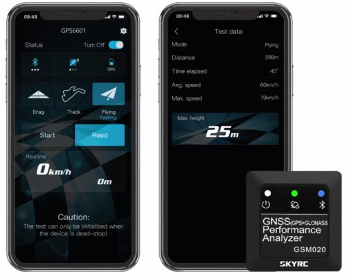 SkyRc GPS (GNSS) GSM020 Performance Analyzer Car and Airplane