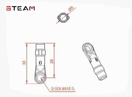 (image for) STEAM (MK6006A) 550/600 tail support ball head buckle / black