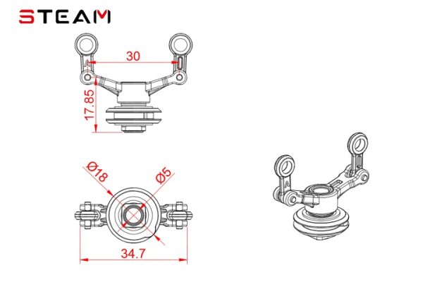 (image for) STEAM (MK6015B) 550/600 double push tail control group