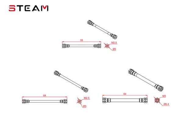 (image for) STEAM (MK6031) 550/600 metal fuselage connection post