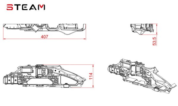 (image for) STEAM (MK6039C) 550/600 left side body / green
