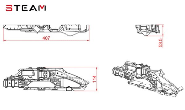 (image for) STEAM (MK6040C) 550/600 right side body / green