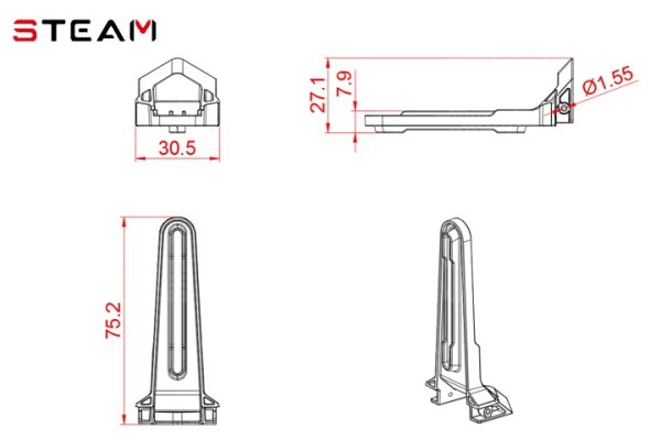 (image for) STEAM (MK6042A) 550/600 swash plate guide / black