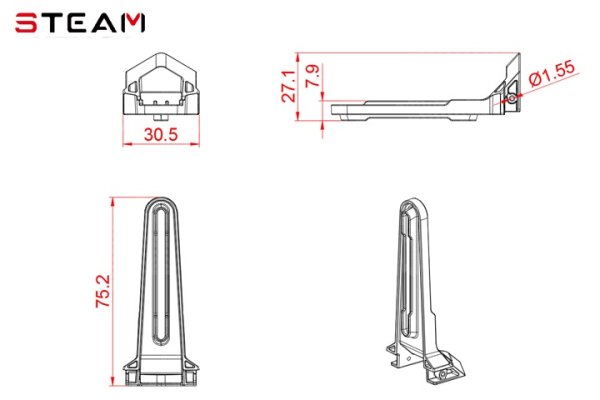 (image for) STEAM (MK6042B) 550/600 swash plate guide / orange