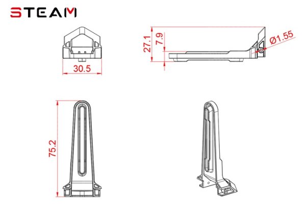 (image for) STEAM (MK6042C) 550/600 swash plate guide / green
