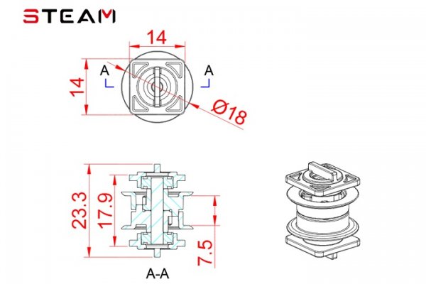 STEAM (MK6047C) 550/600 press belt wheel set / green