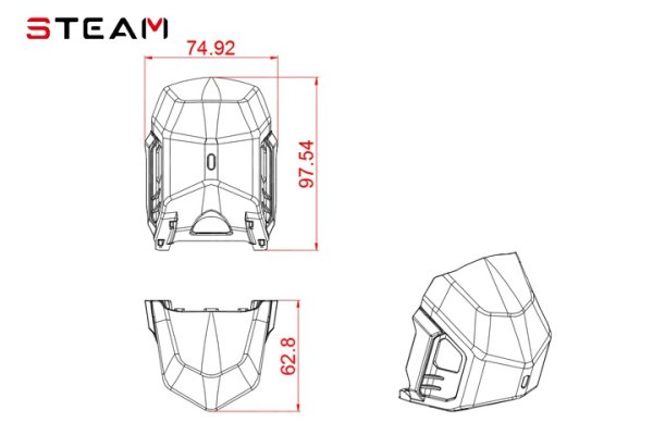 (image for) STEAM (MK6050B) 550/600 rectifier hood / orange