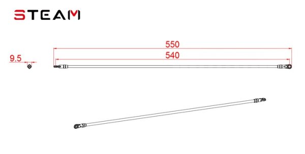 (image for) STEAM (MK6062) 600 tail support rod