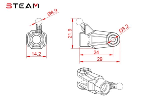 (image for) STEAM (MK6066) 550/600 tail rotor clamp