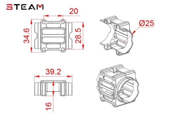 (image for) STEAM (MK6070) 600 metal tail pipe clamp / 25MM