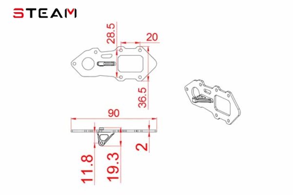 (image for) STEAM (MK6071) 550/600 tail carbon fiber fixing group