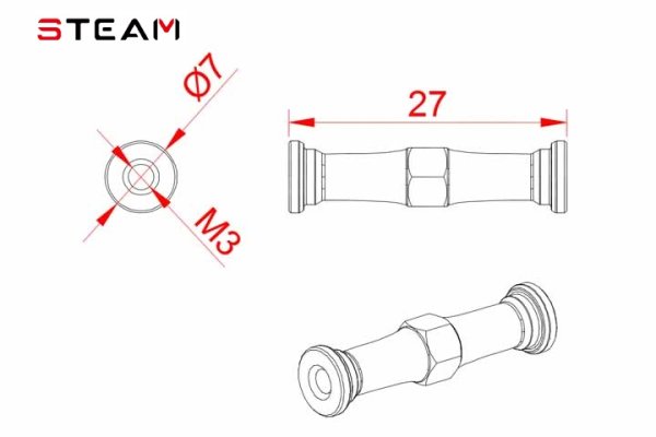 (image for) STEAM (MK6071) 550/600 tail carbon fiber fixing group