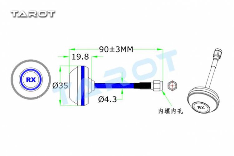 TL300K3 Tarot 5.8G Antenna /RX - Πατήστε στην εικόνα για να κλείσει