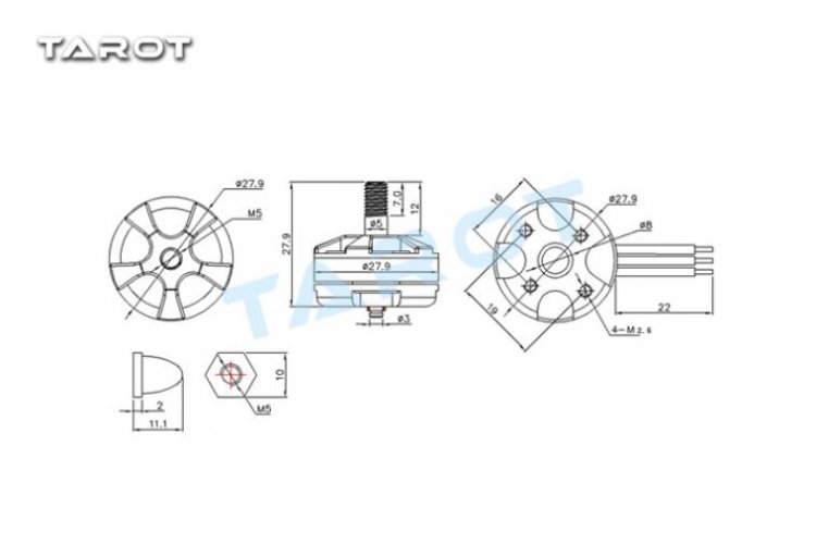 TL400H5 Tarot MT2204 self-tightening cap motor/S - Πατήστε στην εικόνα για να κλείσει