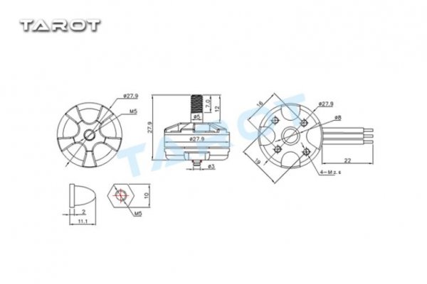 TAROT (TL400H6) MT2204 self-tightening cap motor/B