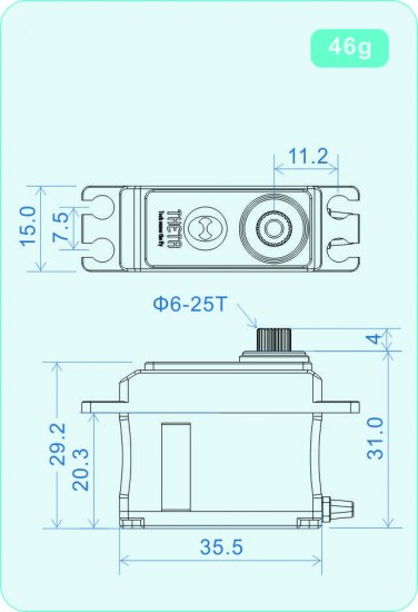 THETA SABRE C1 NFC HV High-Torque, mini size brushless servo - Click Image to Close